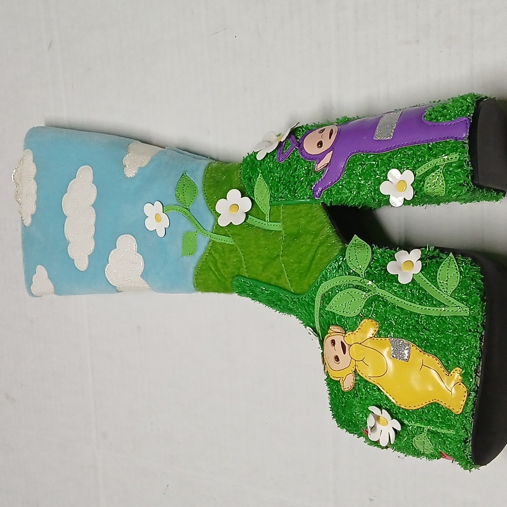Dolls Kill x Teletubbies Platform Boots Multicolor Fur & Turf Kawaii RARE Size 6 - Picture 10 of 16